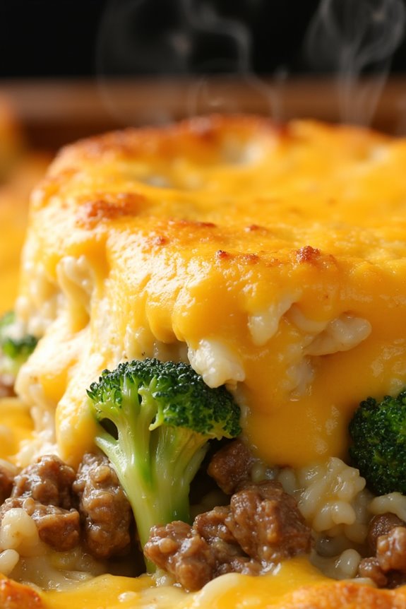 cheesy beef broccoli casserole