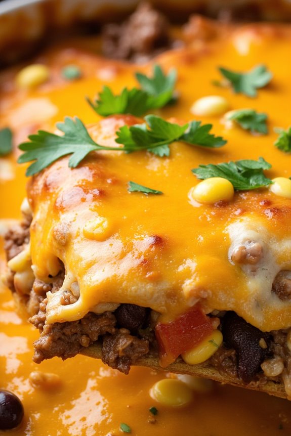 cheesy beef enchilada casserole