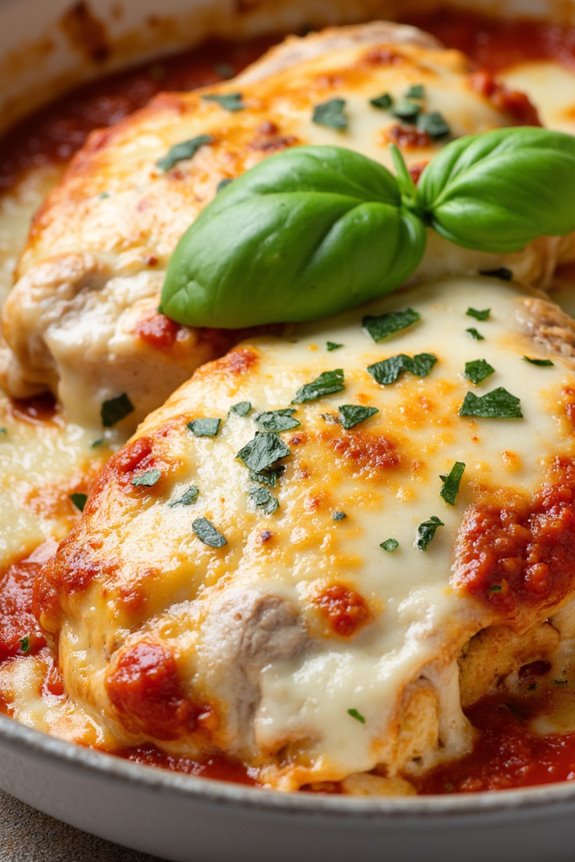 cheesy chicken basil bake
