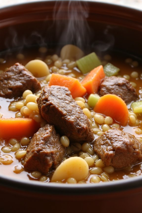 comforting beef barley soup