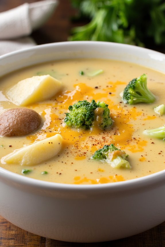 comforting cheesy broccoli soup