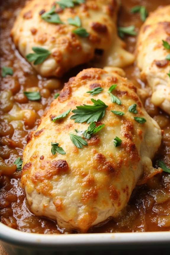 comforting chicken onion casserole