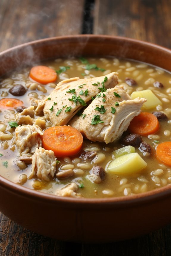 comforting chicken wild rice soup