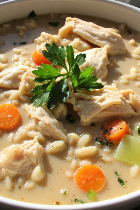 comforting chicken wild rice soup