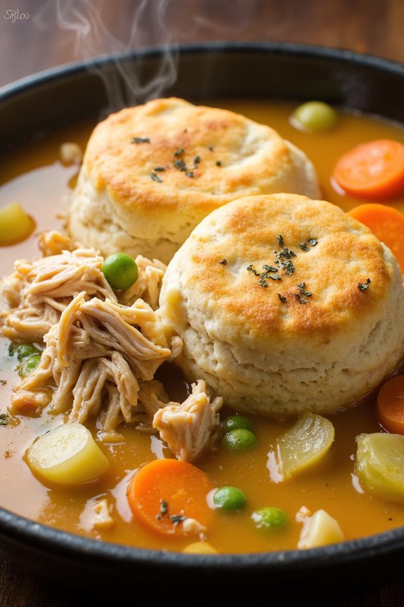 comforting crockpot chicken dumplings