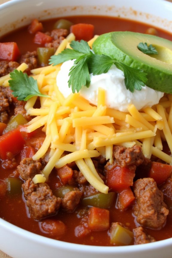 comforting low carb turkey chili