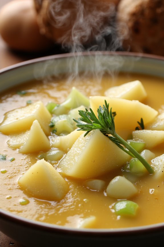 comforting potato leek soup