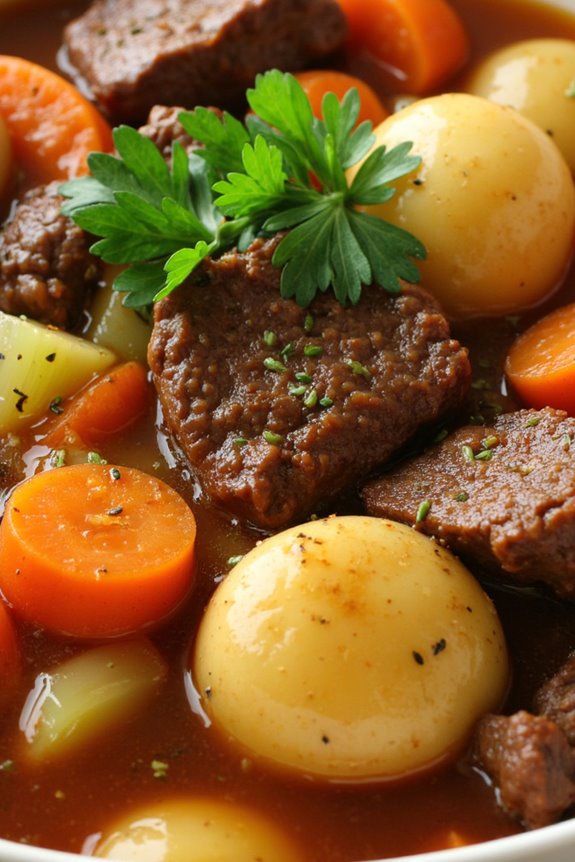 comforting slow cooked beef stew