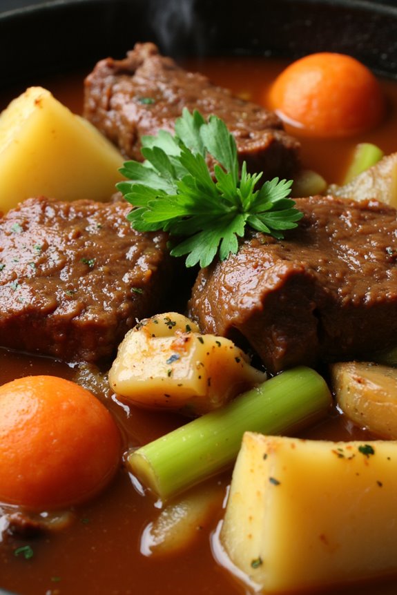 comforting slow cooked beef stew