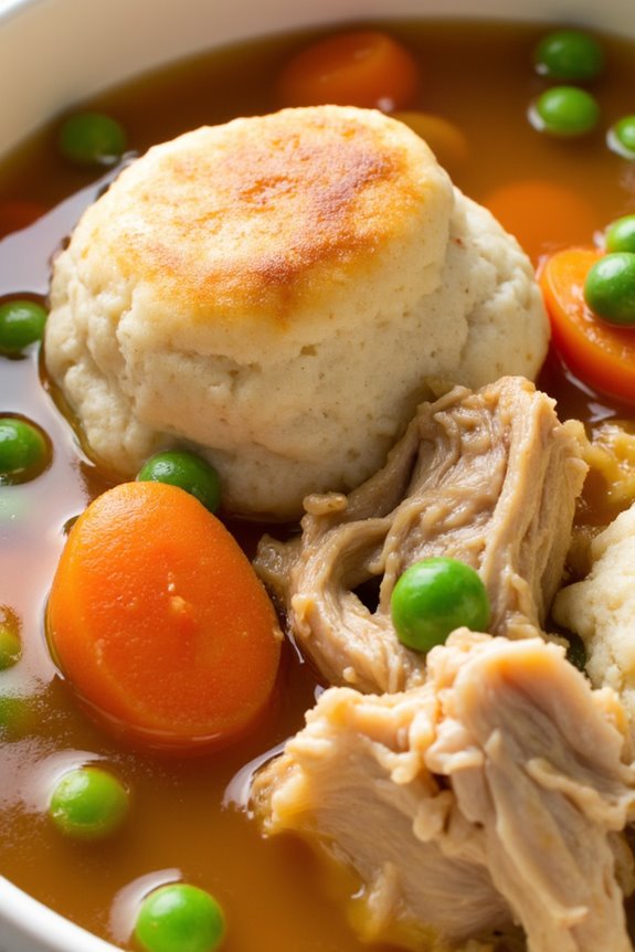 comforting slow cooked chicken dumplings