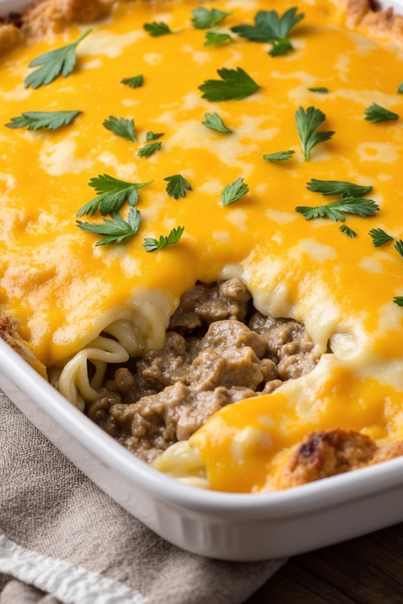 creamy beef stroganoff bake