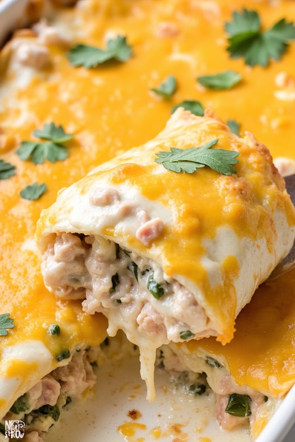 creamy chicken enchiladas casserole