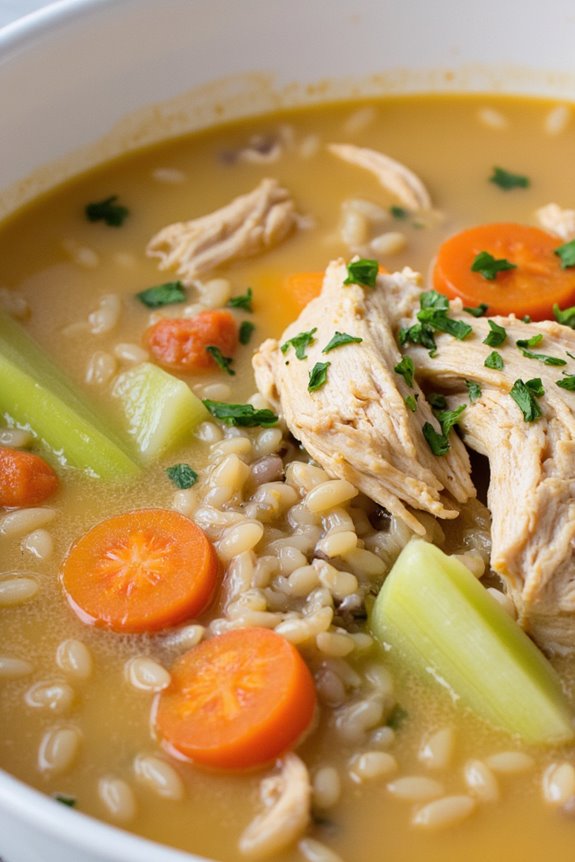 creamy chicken rice soup