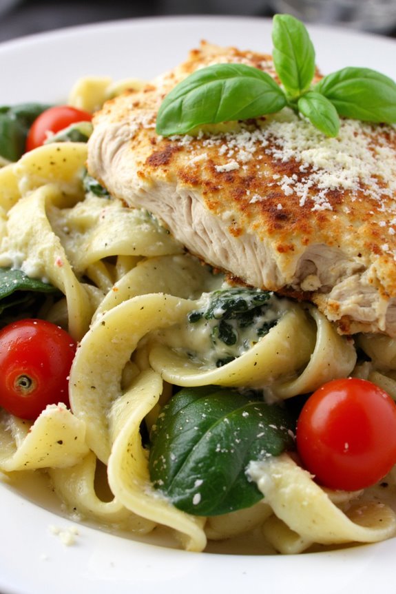 creamy pesto chicken pasta
