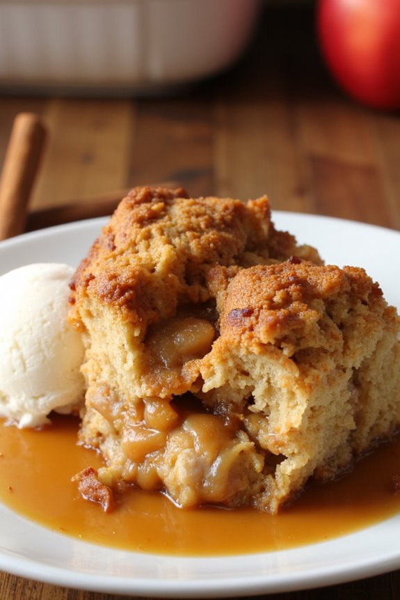 crockpot apple cinnamon bread pudding
