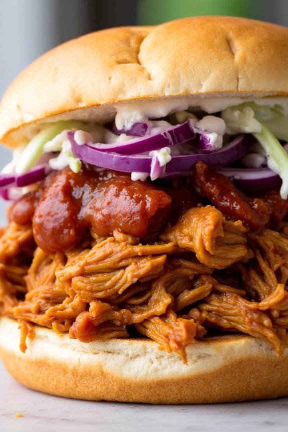 crockpot bbq chicken sandwiches