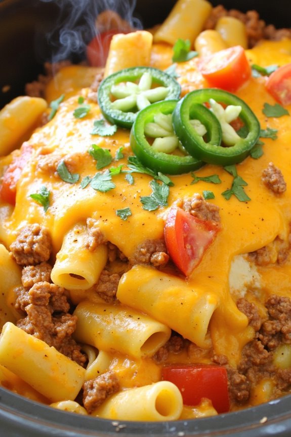 crockpot cheesy taco pasta