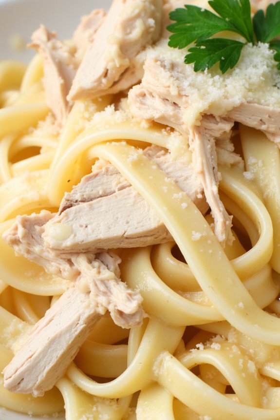 crockpot chicken alfredo pasta