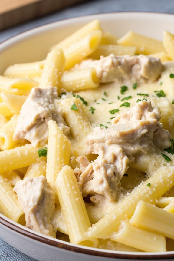 crockpot chicken alfredo pasta