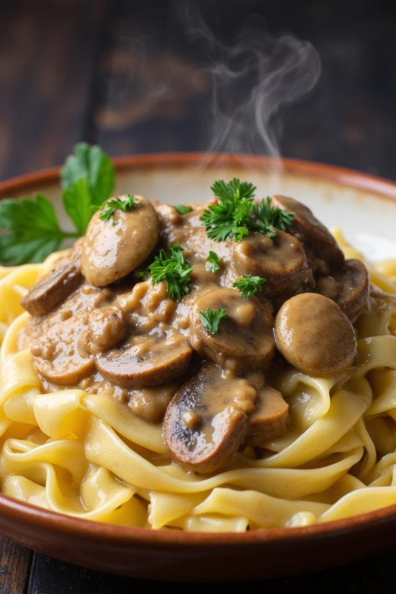 crockpot mushroom stroganoff recipe