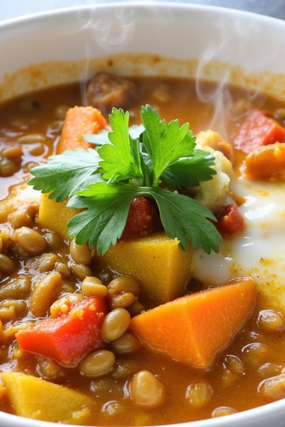 crockpot vegetarian lentil curry