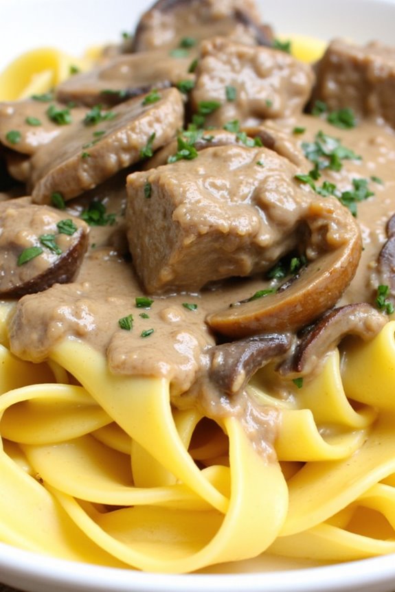 easy creamy beef stroganoff