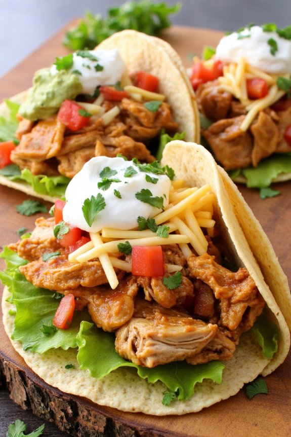 effortless crockpot chicken tacos