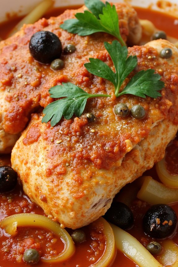 effortless slow cooked chicken cacciatore