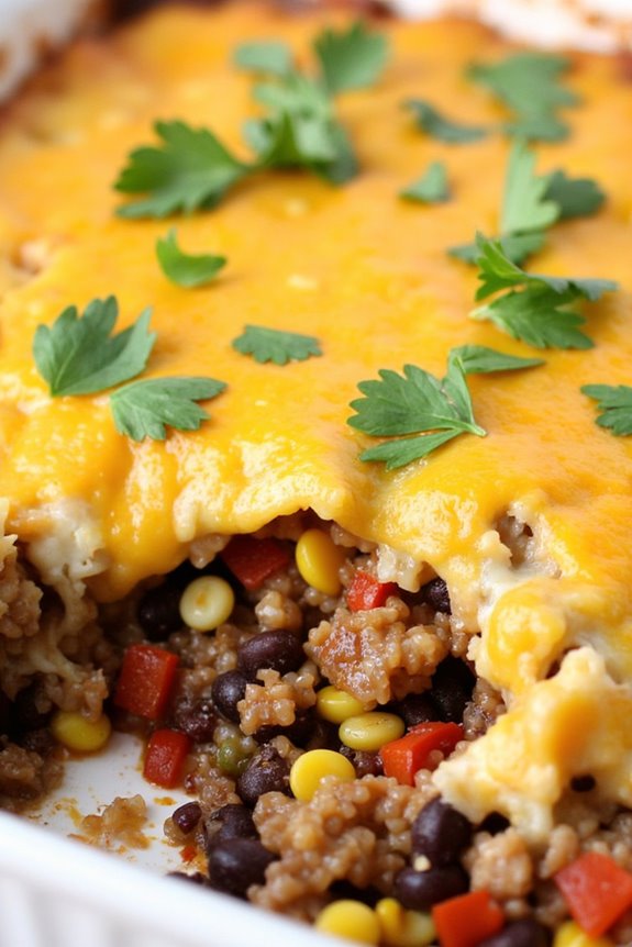 flavorful quinoa black bean bake