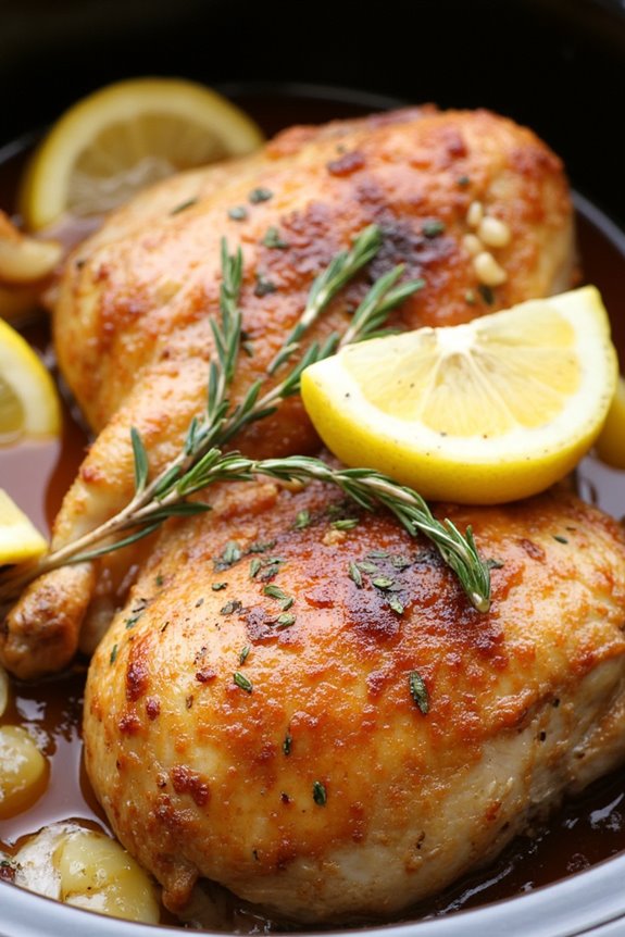 flavorful slow cooked chicken thighs