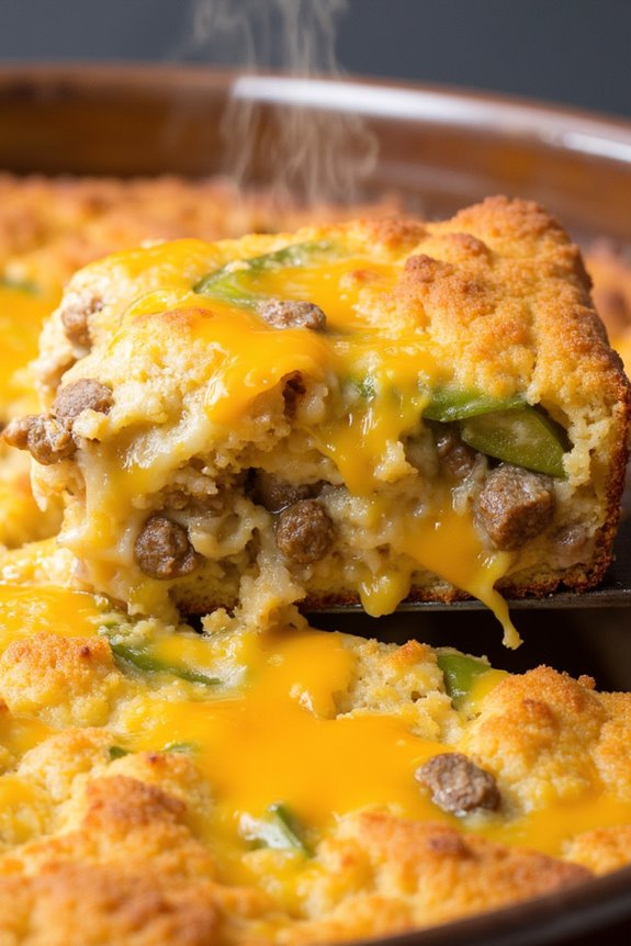 hearty cornbread sausage casserole