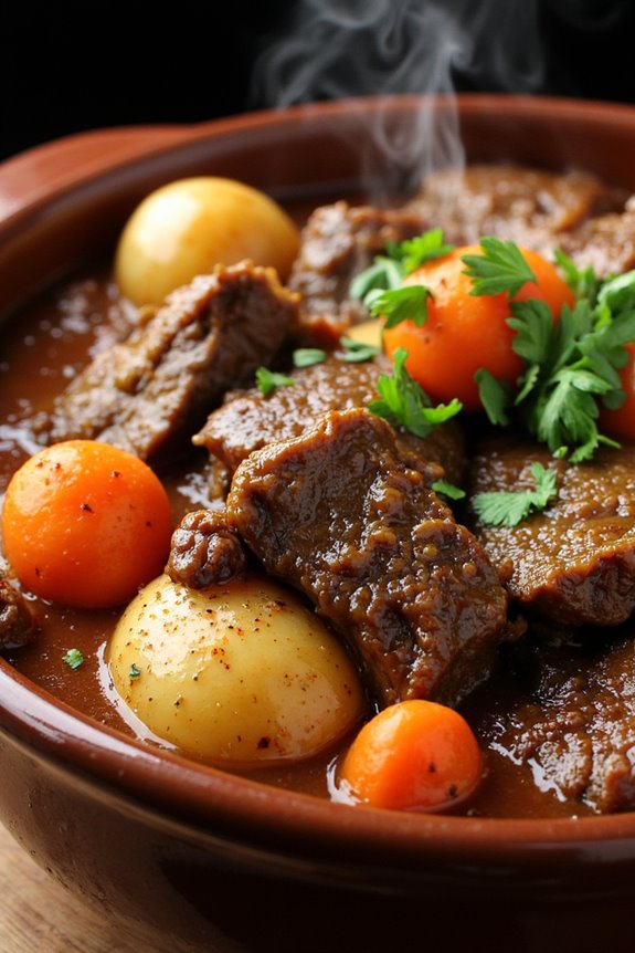 hearty mushroom beef stew