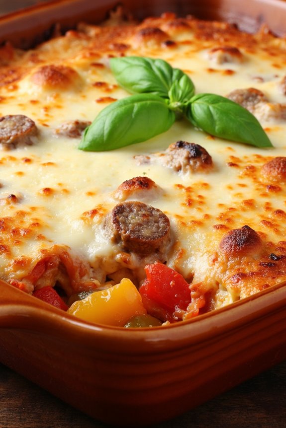 hearty sausage and pepper casserole