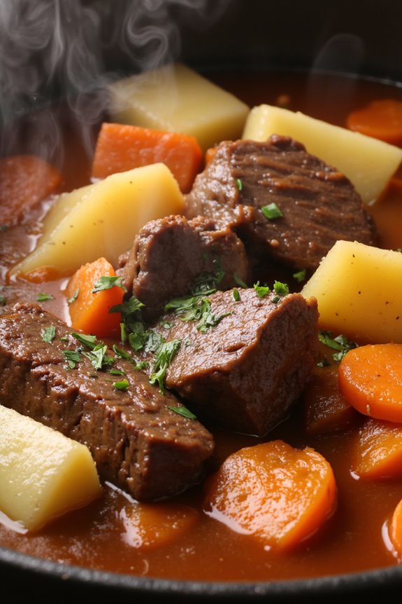 hearty slow cooked beef stew