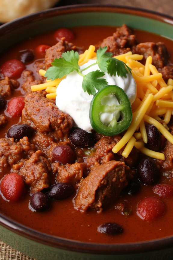 hearty slow cooked chili con carne