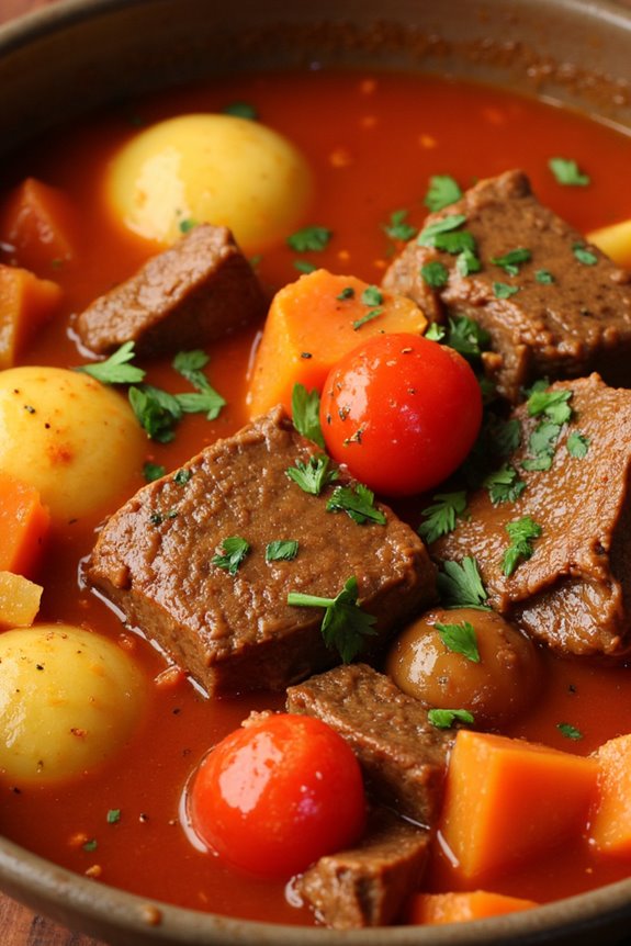hearty tangy beef stew