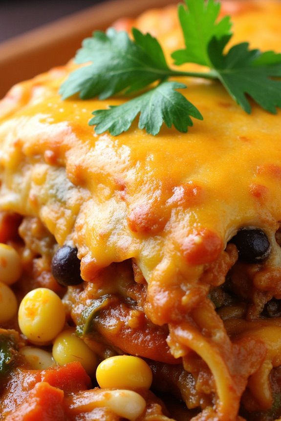 hearty vegetarian enchilada casserole