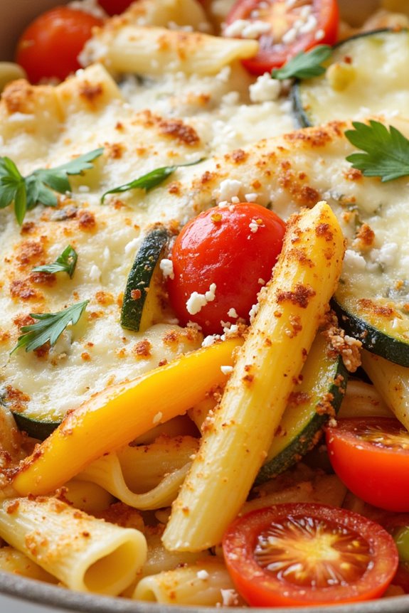 mediterranean veggie pasta casserole