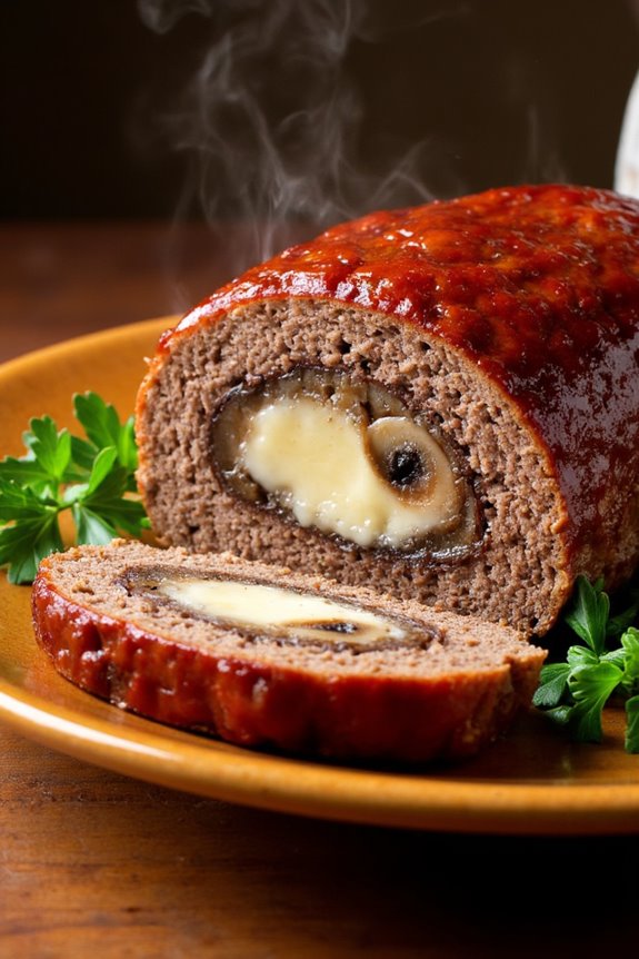mushroom swiss meatloaf recipe