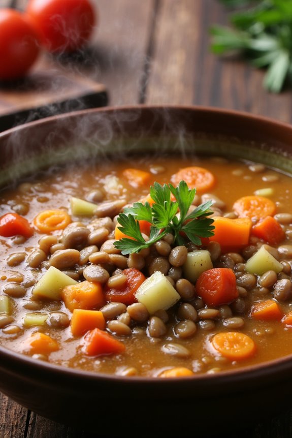 nutritious crockpot lentil soup