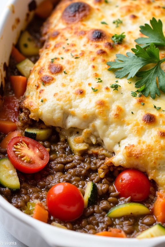 nutritious lentil vegetable bake