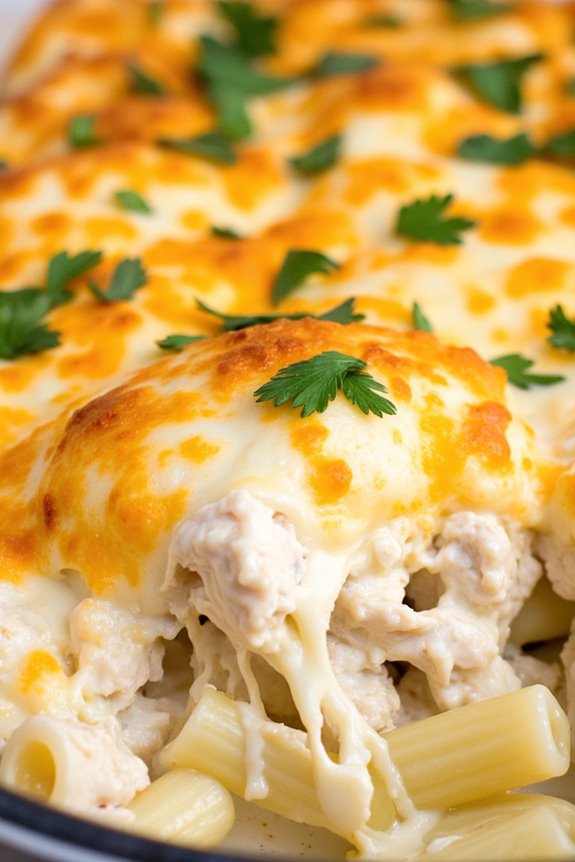 quick chicken alfredo bake