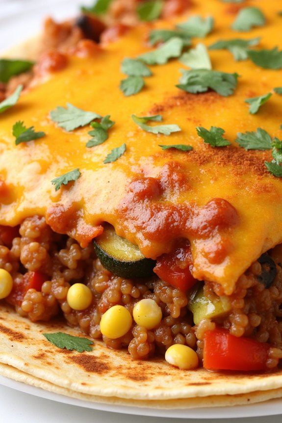 quinoa veggie enchilada casserole