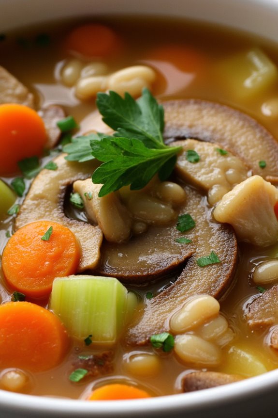 savory mushroom barley soup
