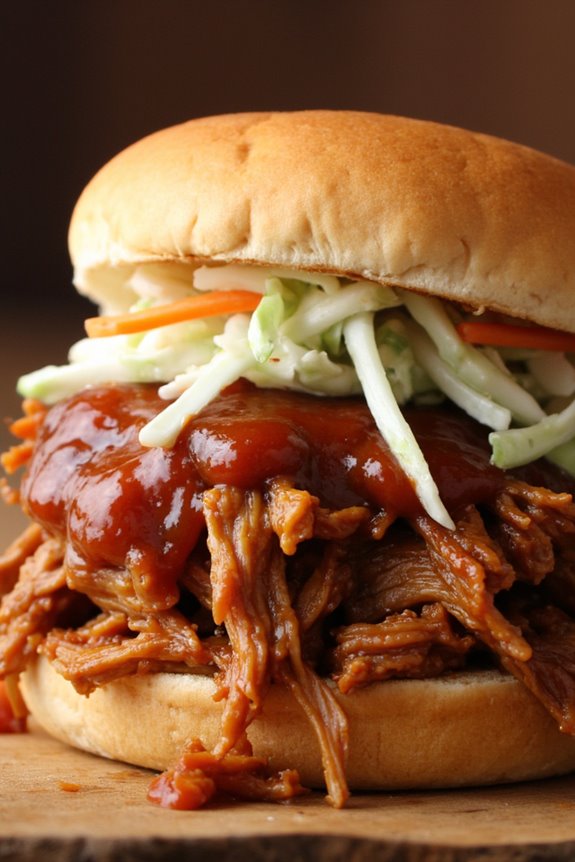 slow cooked bbq pork sandwiches
