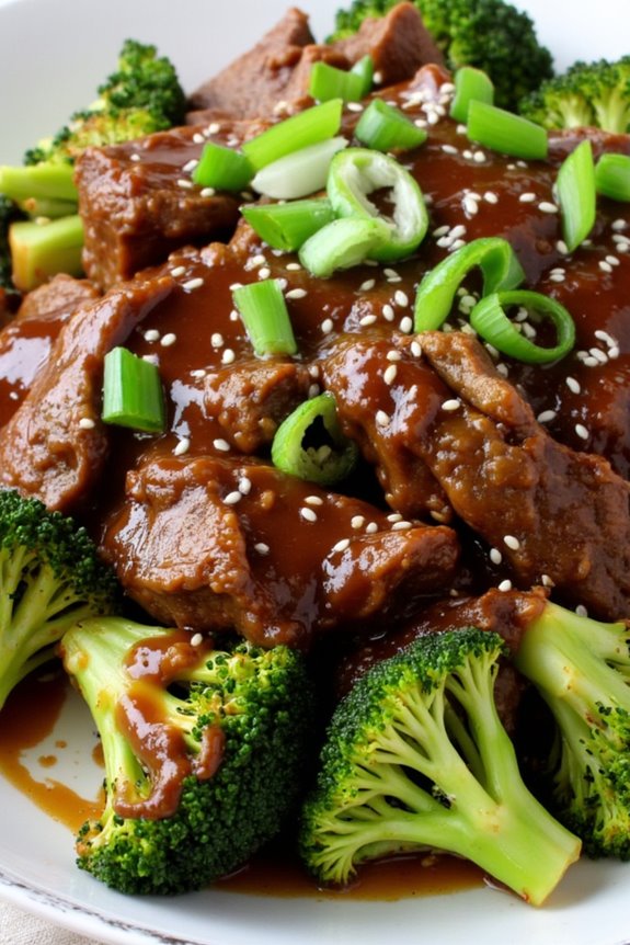 slow cooked beef and broccoli
