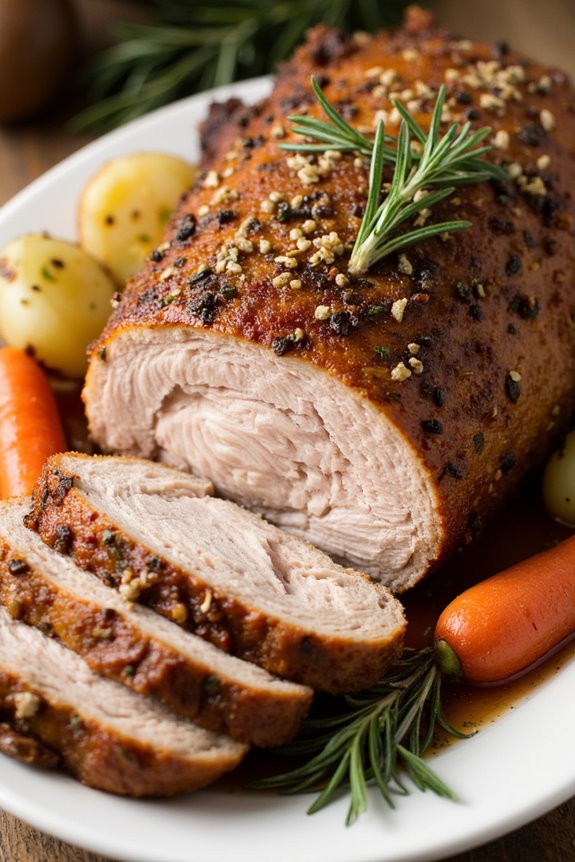 slow cooked herb infused pork roast