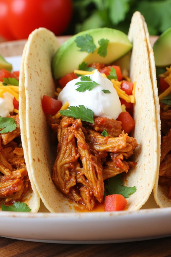 slow cooked mexican chicken tacos