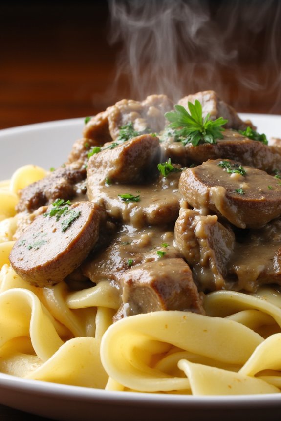 slow cooker beef stroganoff recipe
