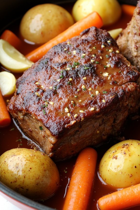 slow cooker pot roast meal